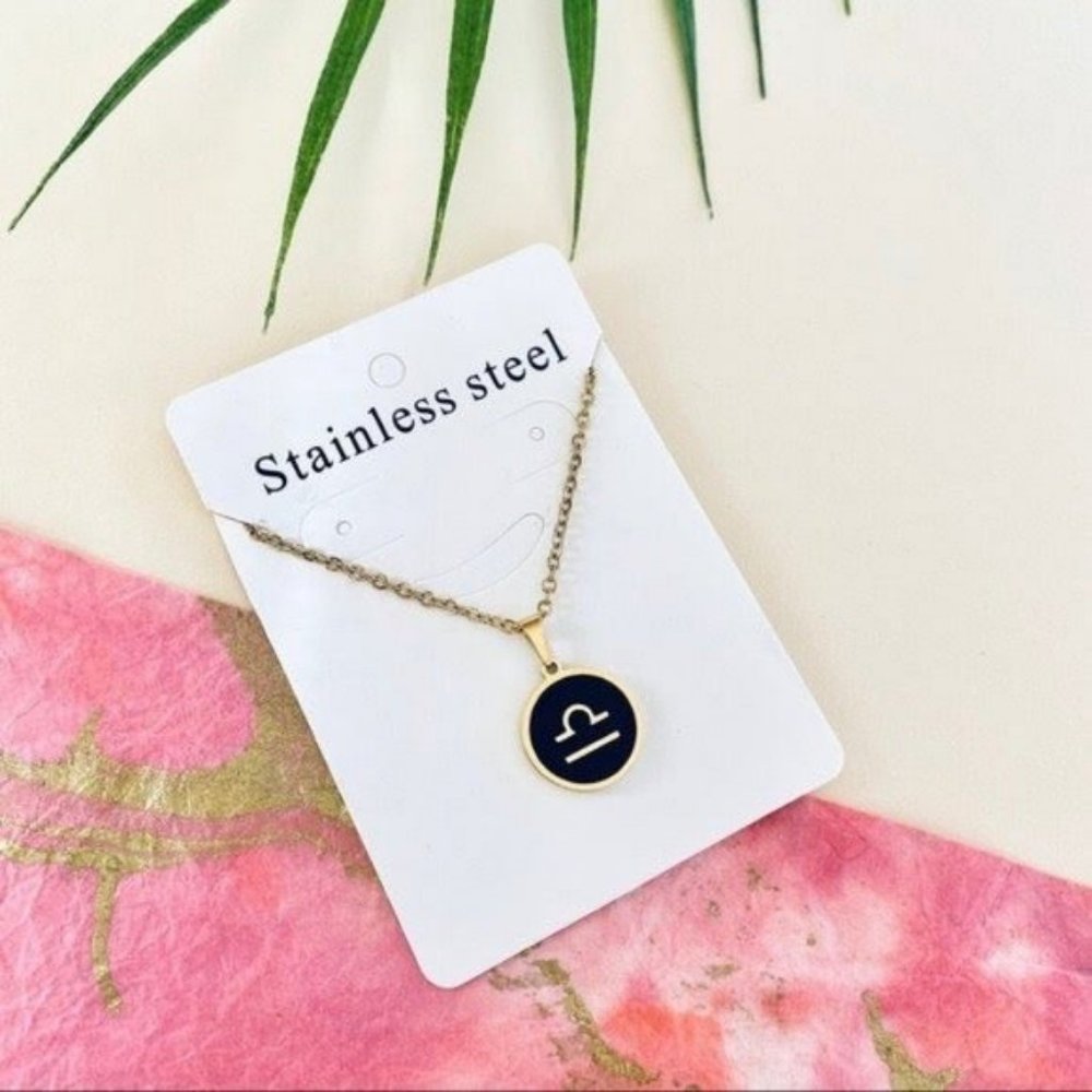 Libra Zodiac Sign Stainless Steel Necklace